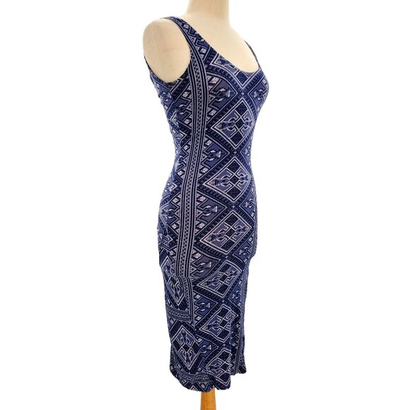 Volcom XS Lottie Dah Geometric Boho Fitted Stretch Bodycon Midi Sleeveless - Picture 10 of 10